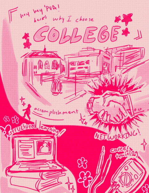 A flyer encouraging higher education